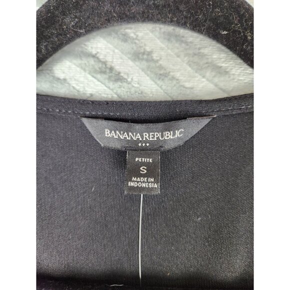 Banana Republic Wrap Dress Long Sleeve Knee Length Size S Petite Stretchy Black - Picture 6 of 14